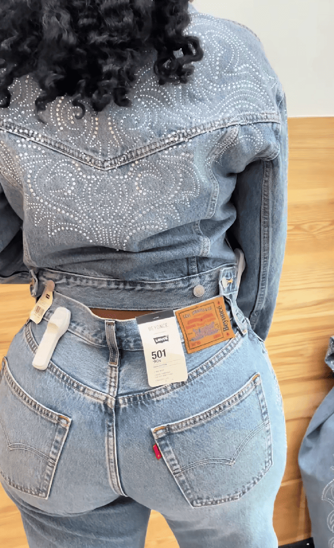 Denim Jacket & High-Rise Straight Leg Jeans