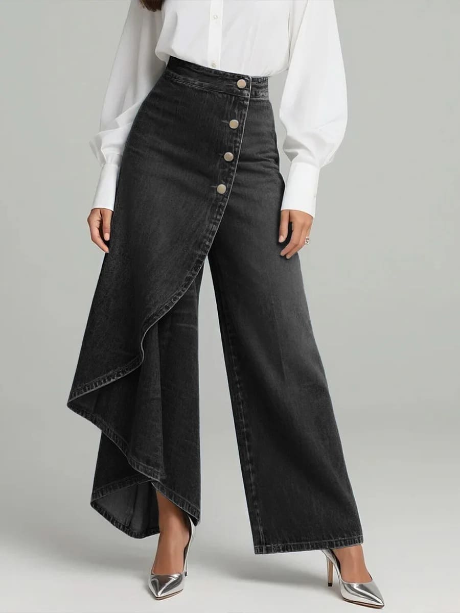 High-waisted Relaxed Fit Wide-leg Jeans