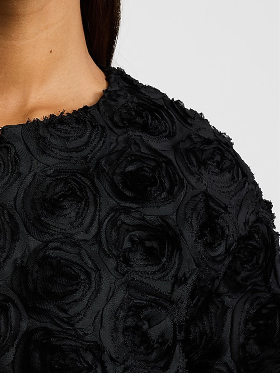 Textured Rosette Design Two Pieces Dress