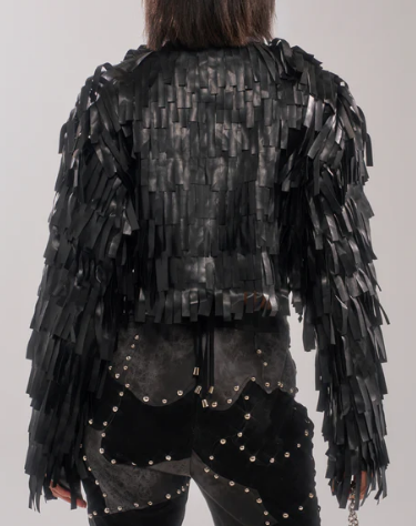 Tassel Black Moto Jacket