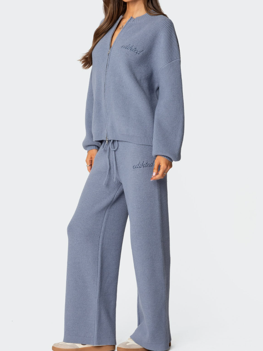 Ribbed Knit Pants Set