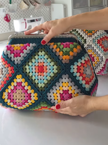 Colorful Crochet Retro Clutch