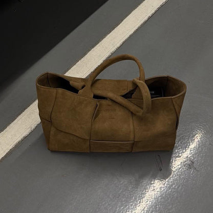 Patchwork Large Suede Tote Bag