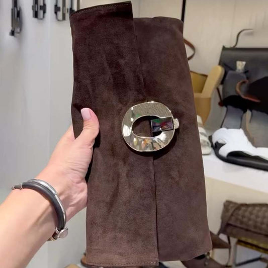 Metallic Embellished Suede Tote