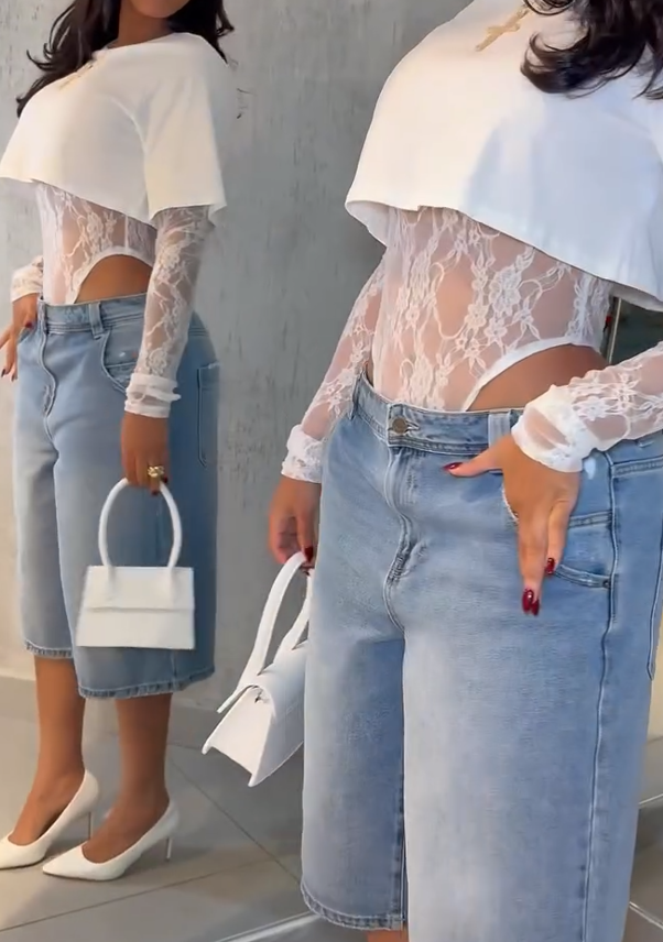 Sexy lace one-piece top