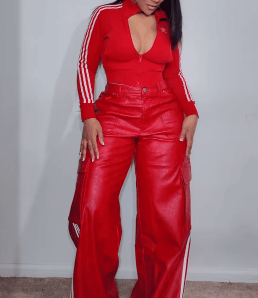 🔥Last Day Promotion 49% OFF🔥Vintage Faux Leather Jacket Long Pants 2-pc Set