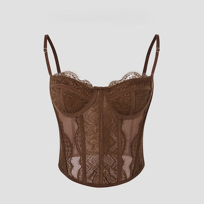 Sexy Fishbone Lace Corset Top
