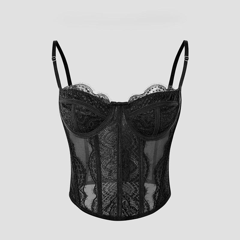 Sexy Fishbone Lace Corset Top