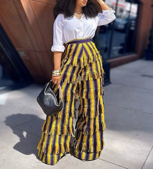 Fringe Stripe Pants