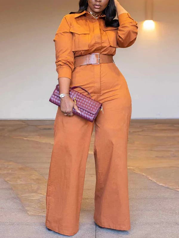 Hot Sale✨✨ Wide-Leg Cargo Jumpsuit - Orange