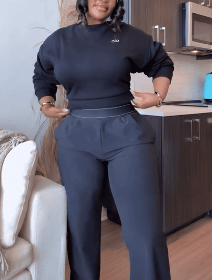 Cropped Crewneck & Pants Set