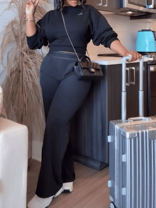 Cropped Crewneck & Pants Set