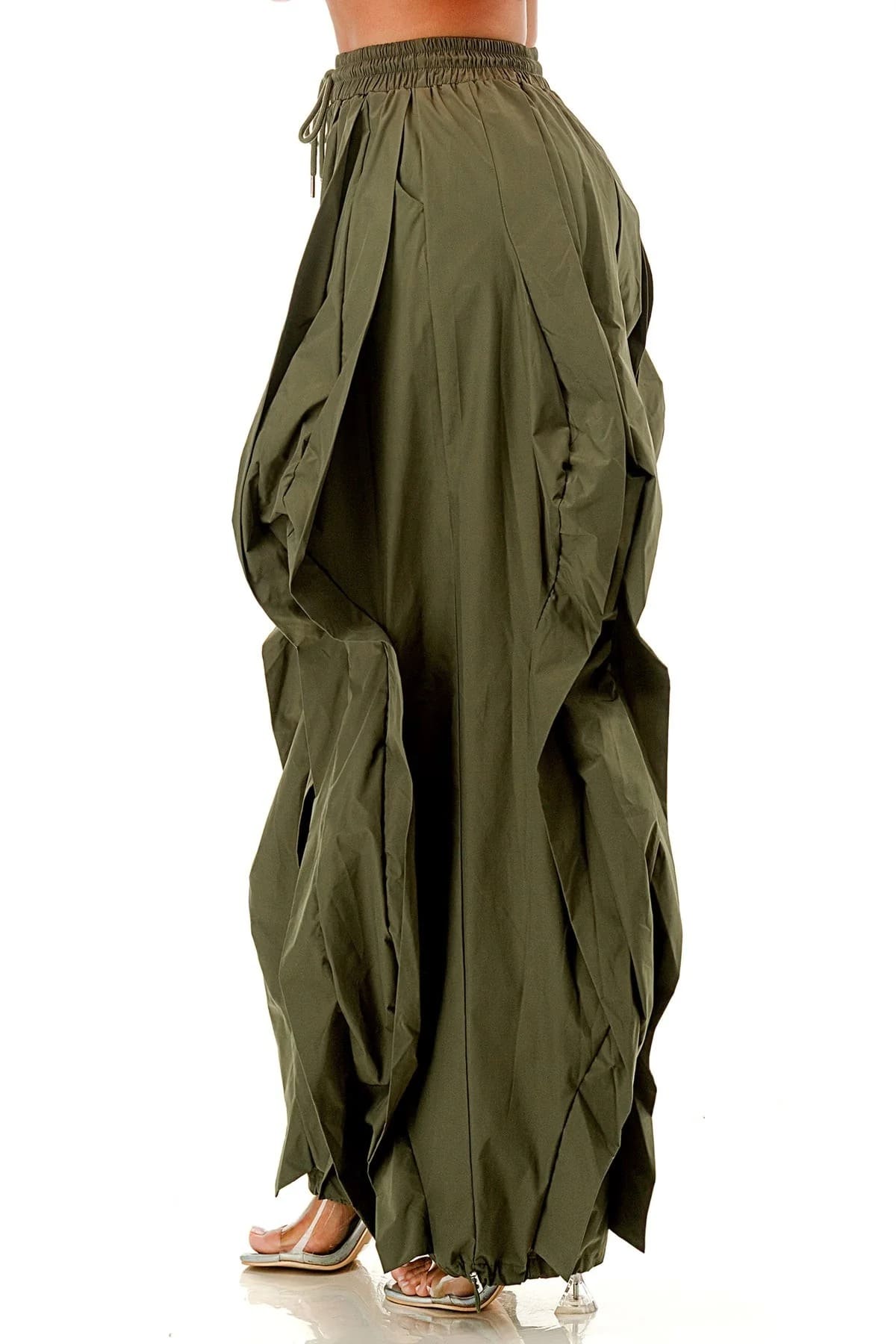 Wavy Oversized Wide Leg Ruffle Jogger Pants