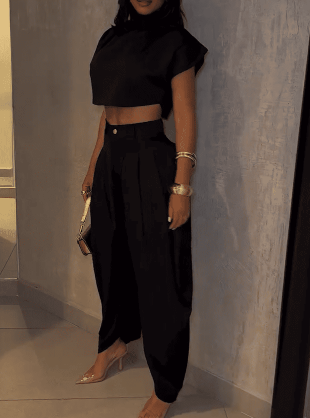 Crop Top & Harem Pants Set