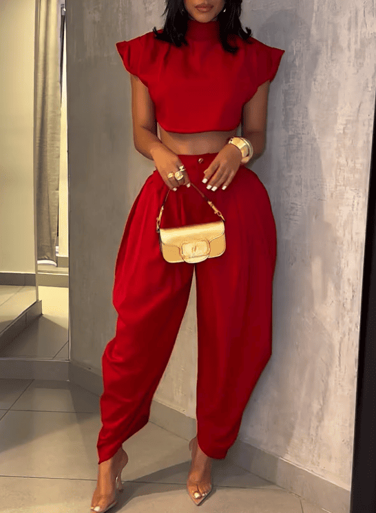 Crop Top & Harem Pants Set