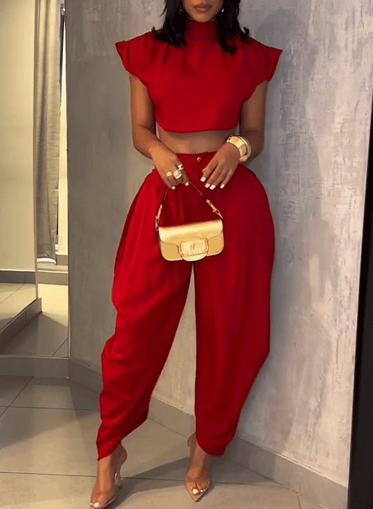 Crop Top & Harem Pants Set