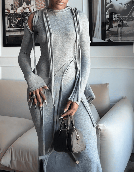 Gray Strap Maxi Dress