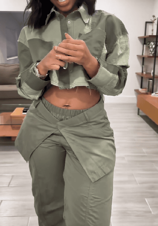 Relaxed Fit Colorblock 2pc Set