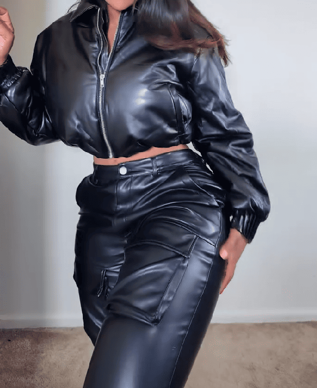 2025 Faux Leather Vintage 2pc Set