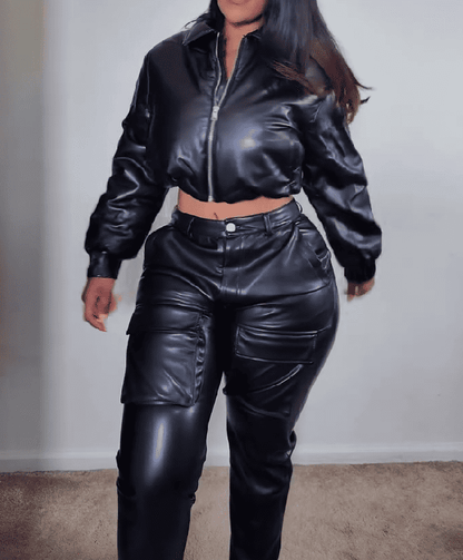 2025 Faux Leather Vintage 2pc Set