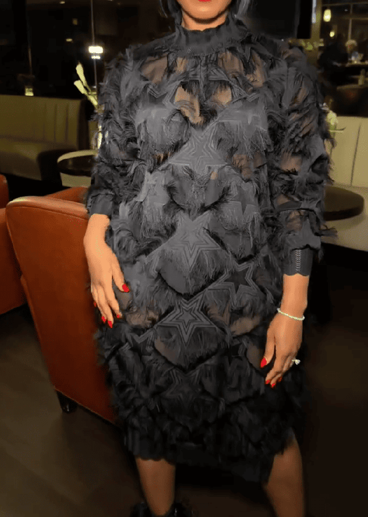 Chiffon Tassel Loose Midi Dress