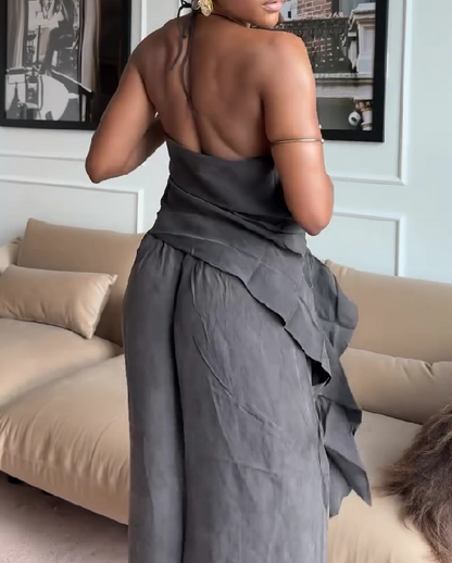 Fashion Streetwear Linen-Inspired Set