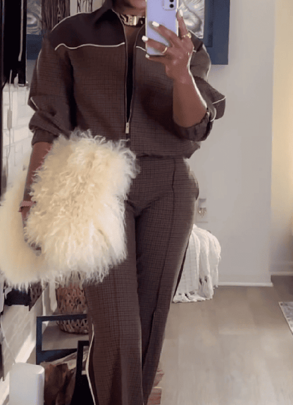 Luxury Plaid Casual Set