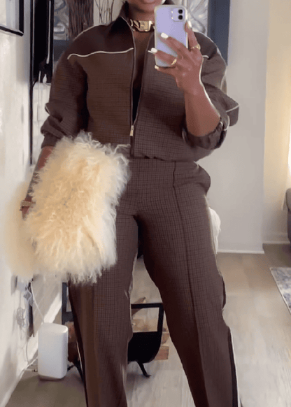 Luxury Plaid Casual Set