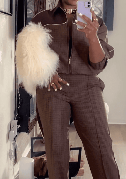 Luxury Plaid Casual Set