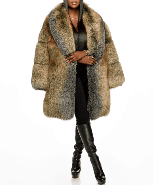 Mid-Length Fox Fur Coat