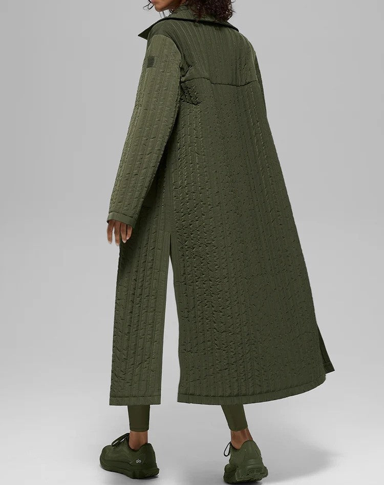 Quilted Skyline Long Coat