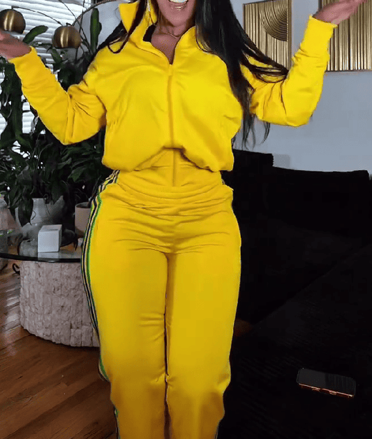 Striped Zipper Tracksuit