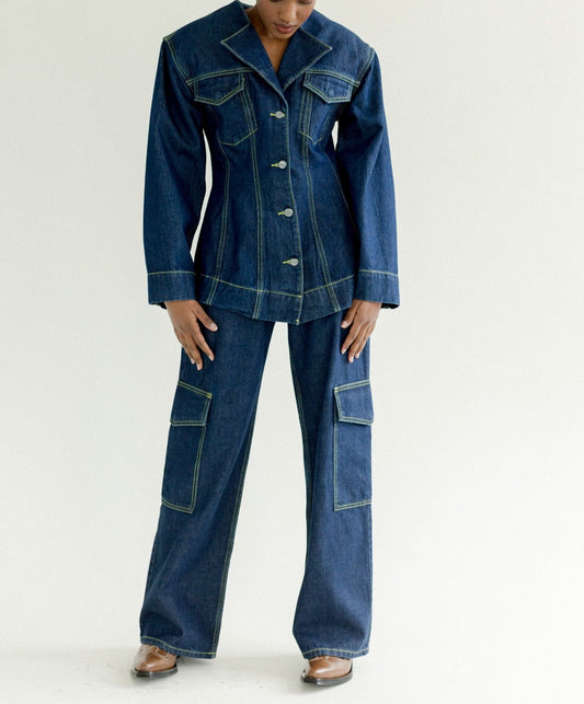 Denim Fitted Set