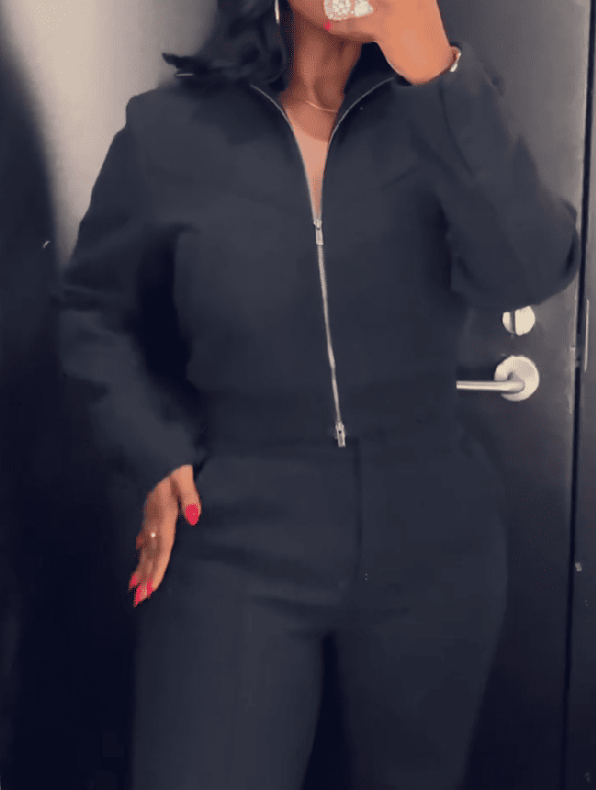 Zipper Track Top And Pants Set