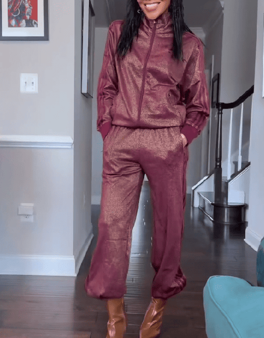 Originals Burgundy Tracksuit with Lurex thread
