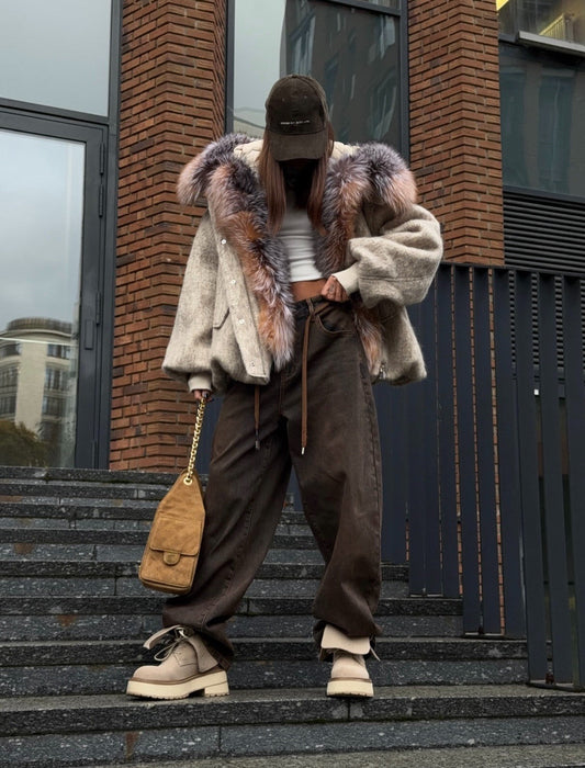 Grey Woolen Hat Jacket