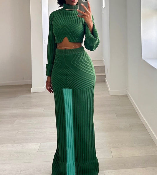 Knitted top and skirt 2pc set