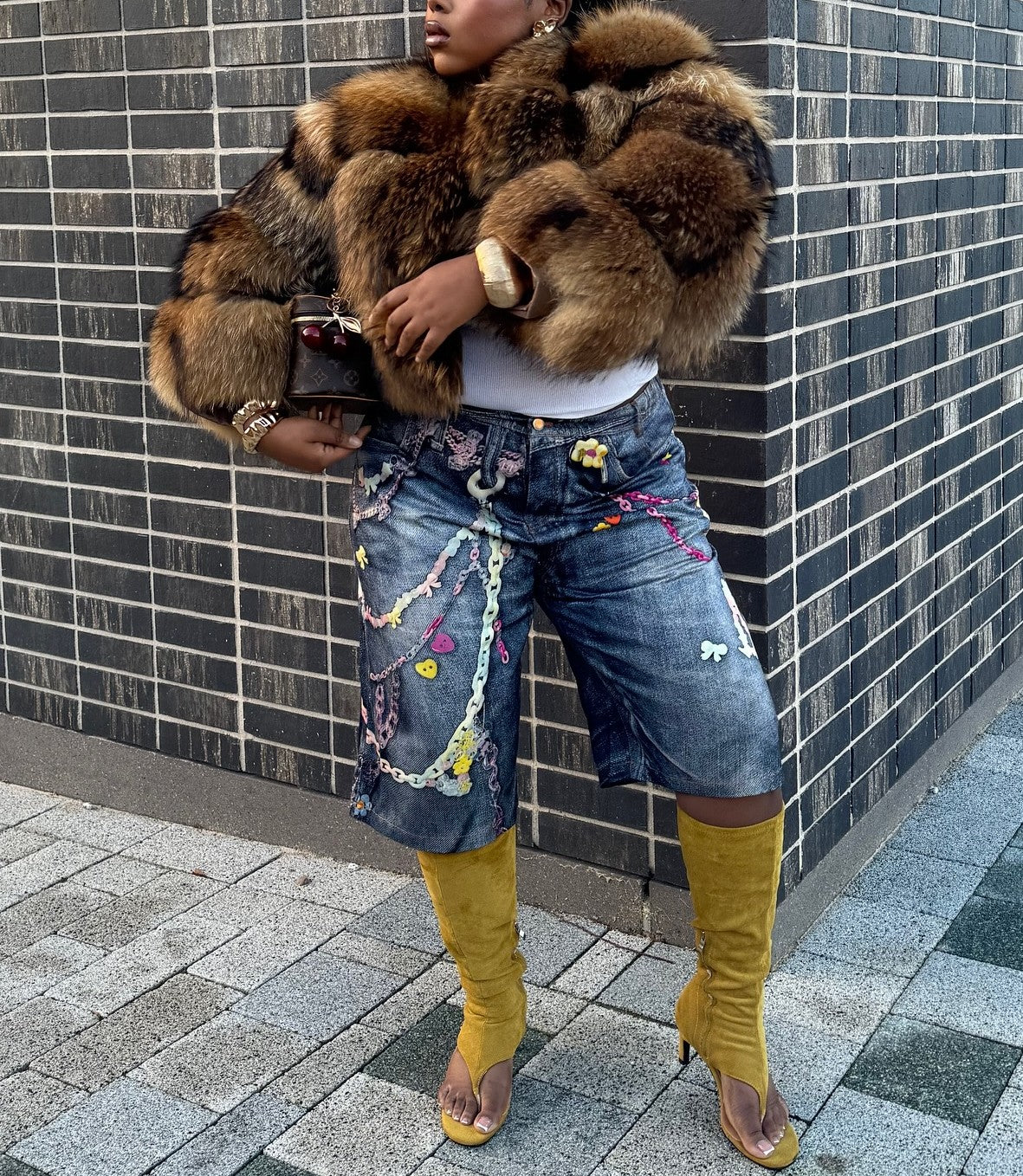 Women's Crop Fox Bomber