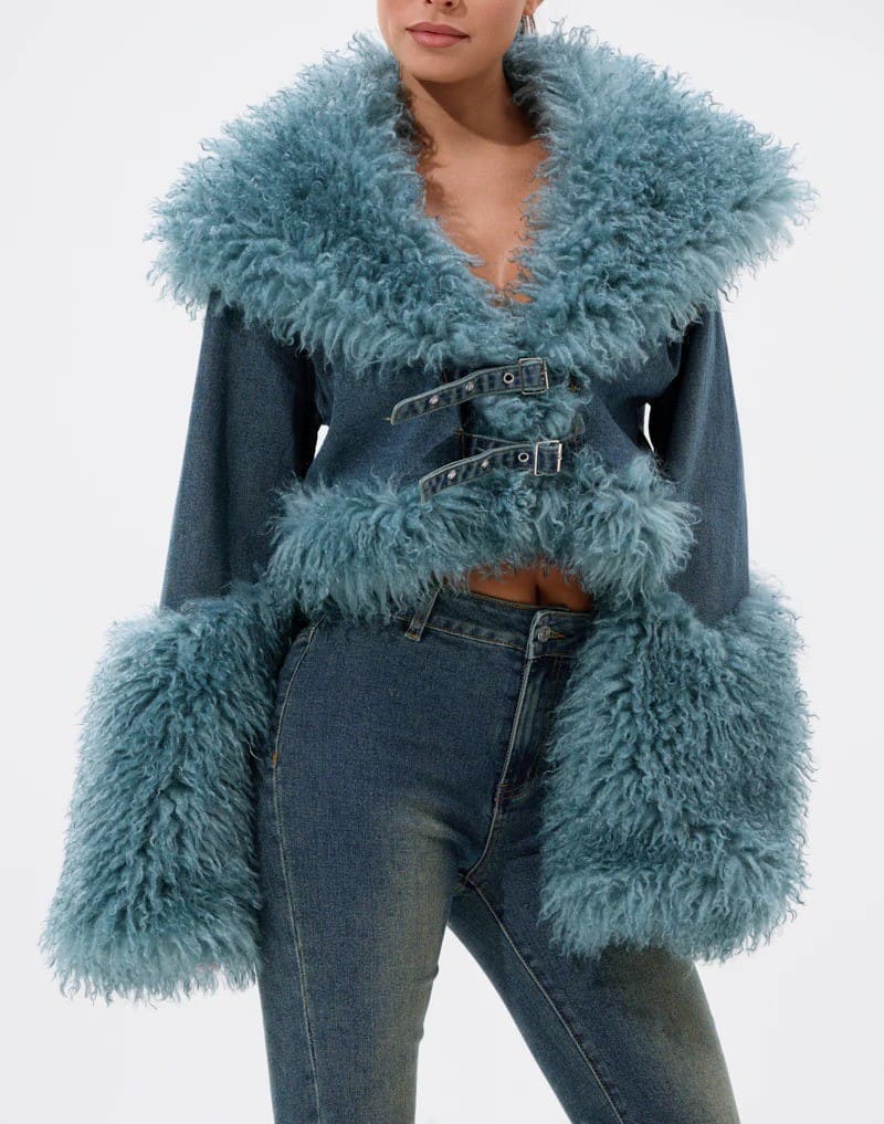 Fur Trim Denim Jacket
