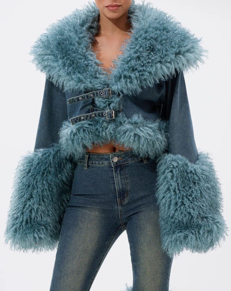 Fur Trim Denim Jacket