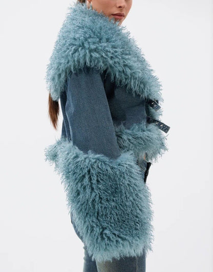 Fur Trim Denim Jacket