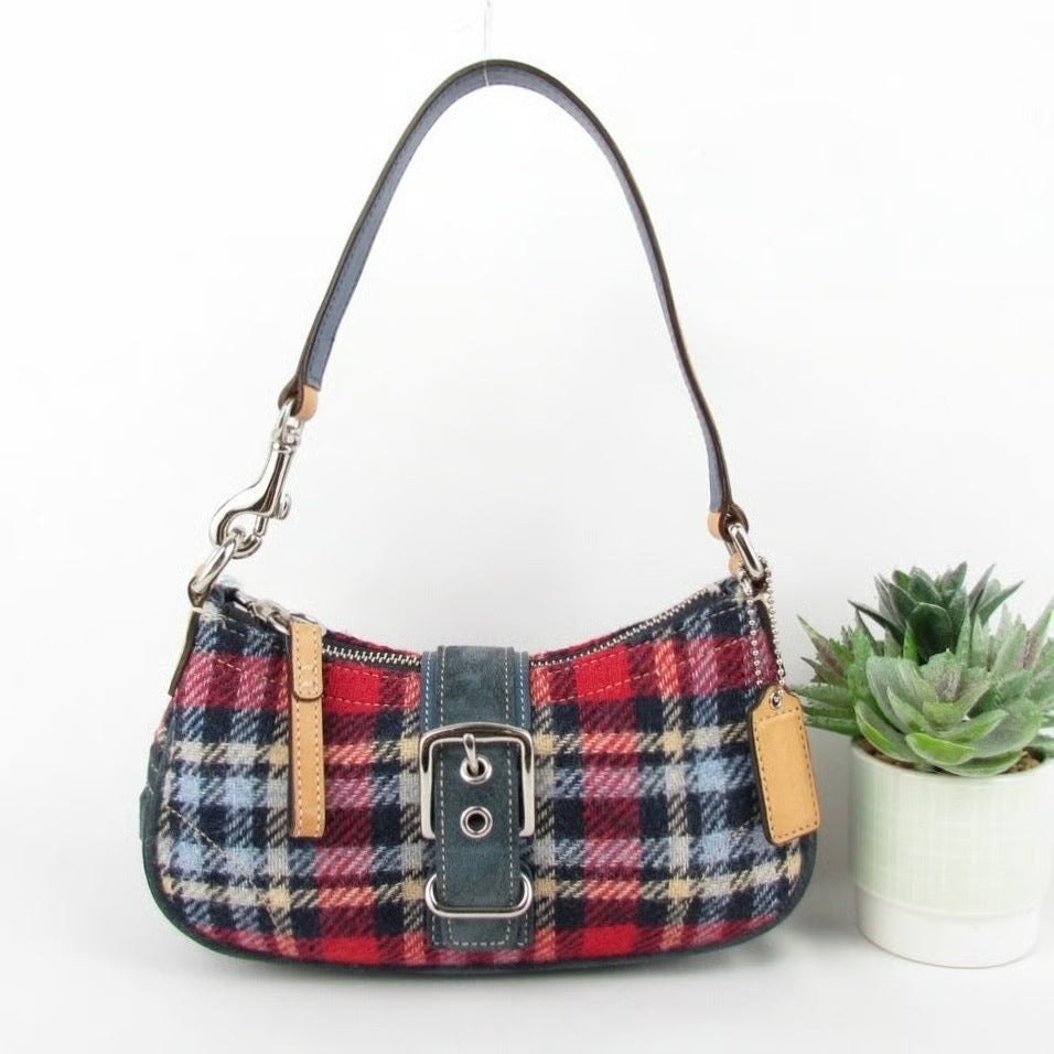 Vintage Wool Plaid Bag