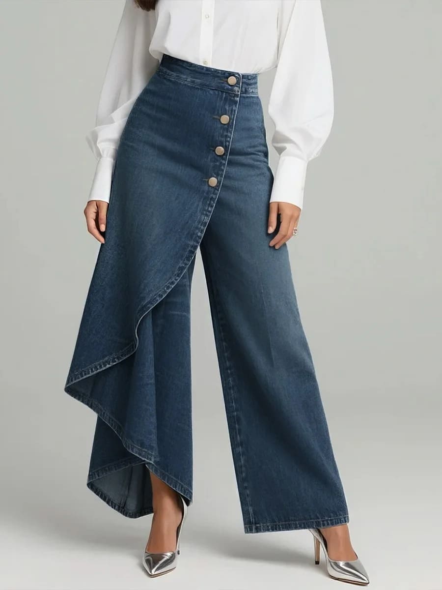 High-waisted Relaxed Fit Wide-leg Jeans