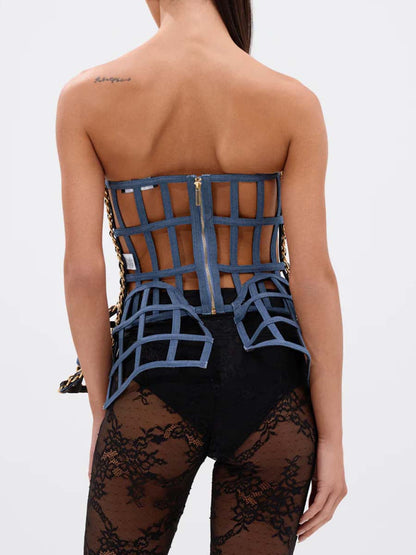 Chain Detail Bustier Top