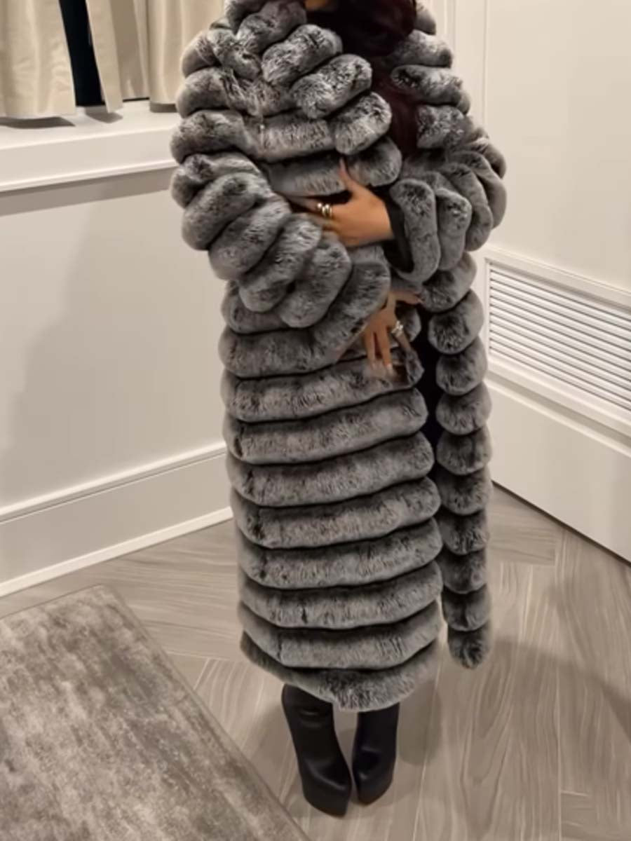 Free shipping✈Women's Long Fluffy Coat Plush Outerwear