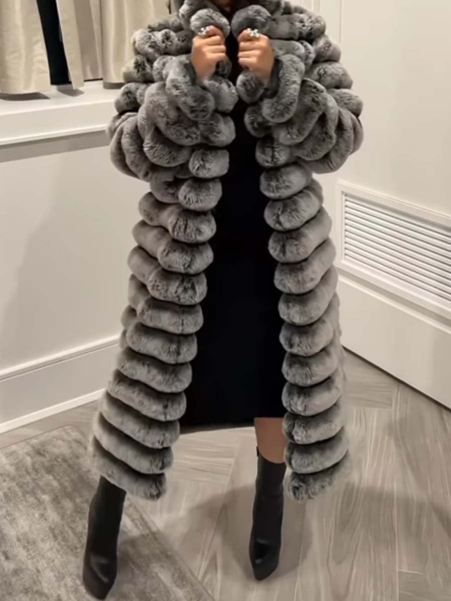 Free shipping✈Women's Long Fluffy Coat Plush Outerwear