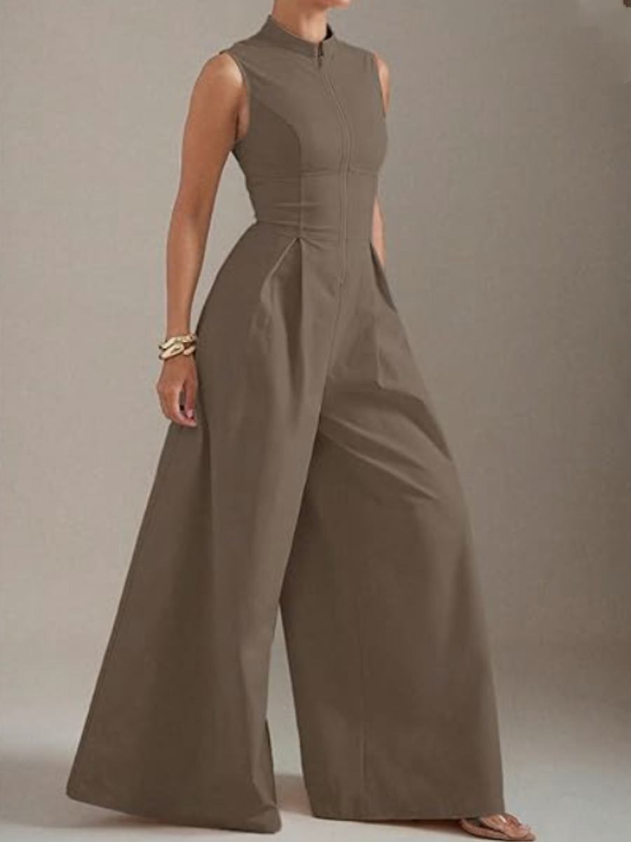 Sleeveless Zip-Up Pants