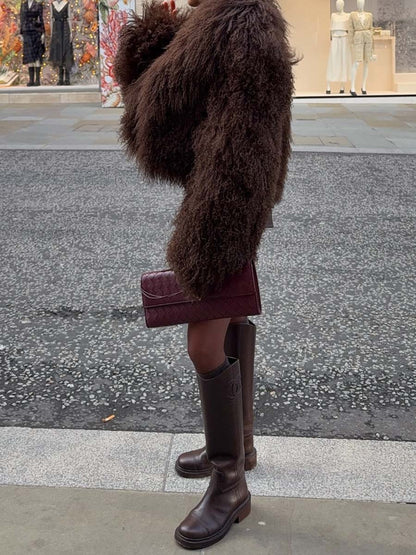 Winter Fashion Plush Faux Fur Short Coat