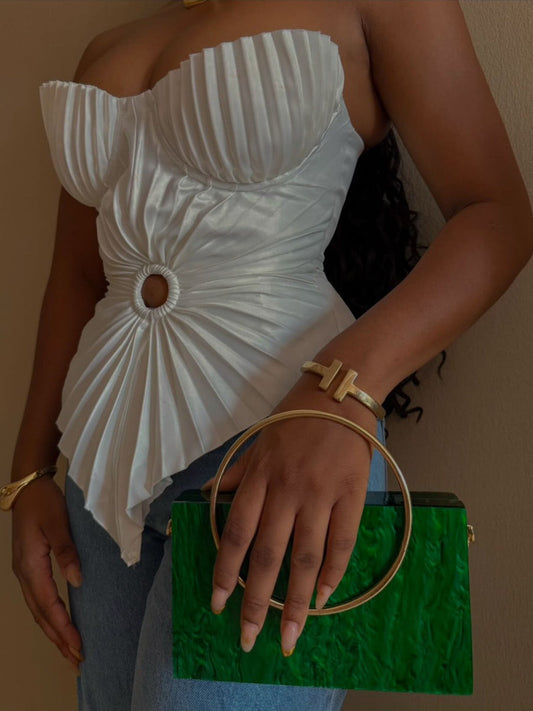 Sexy Pleated Corset Top