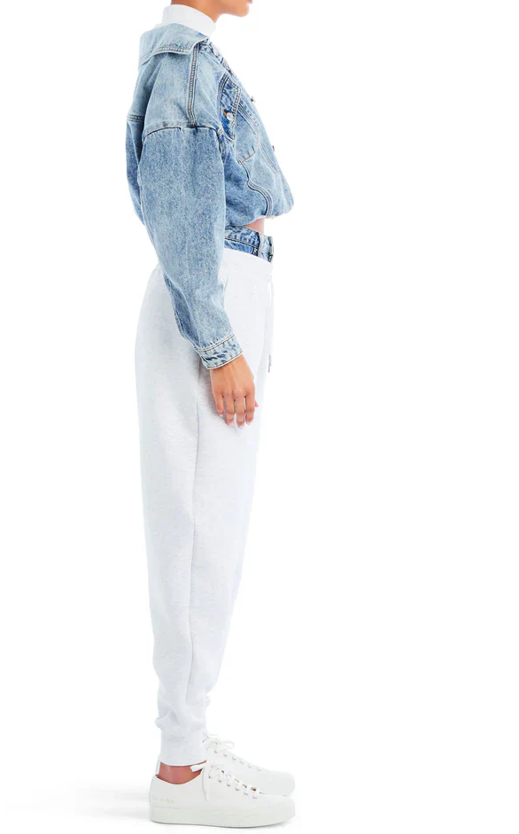 Chic Denim Splicing Sweater 2pc Set